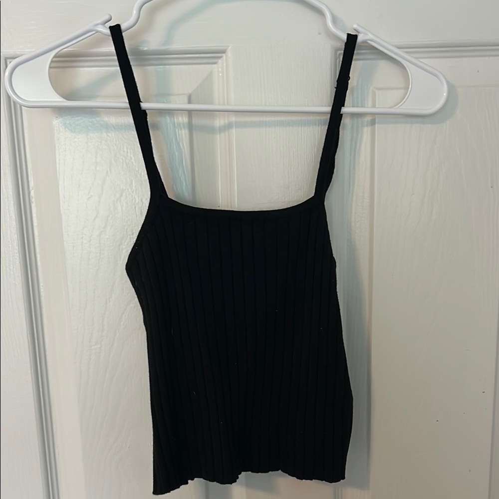 Women’s H&M Black Ribbed Crop Tank Top (small)